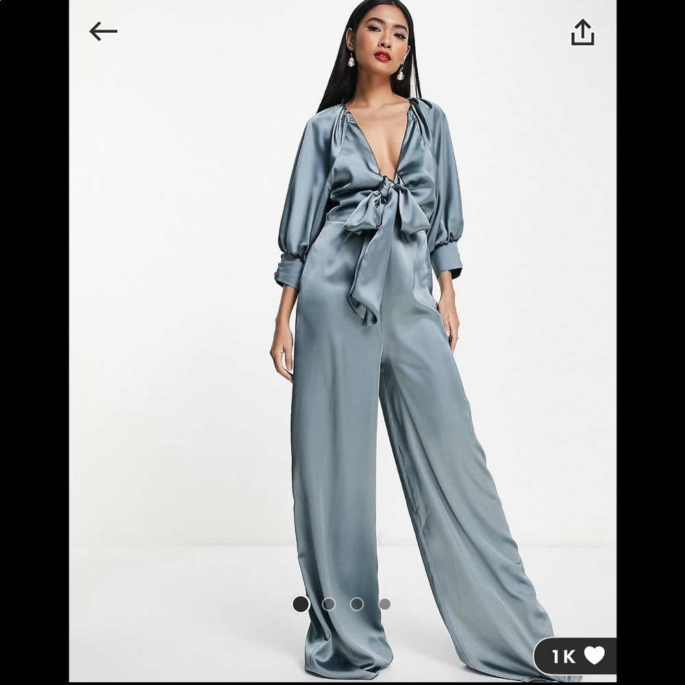 ASOS satin tie jumpsuit